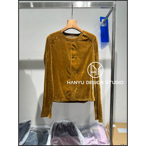 韩钰DESIGN丝绒长袖上衣复古
