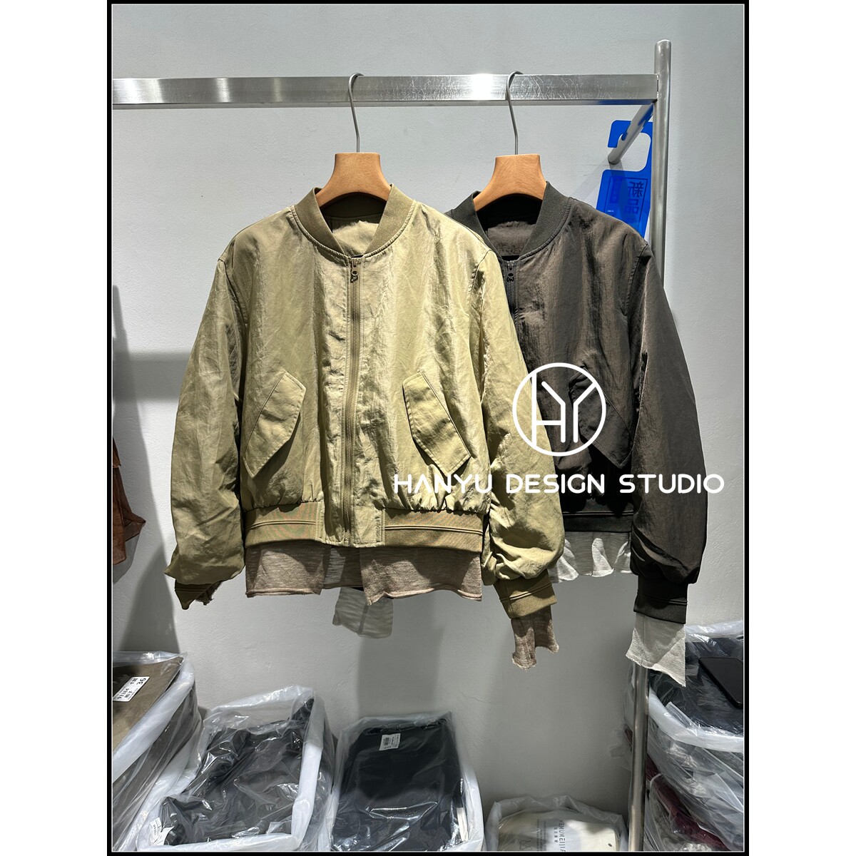 韩钰DESIGN假两件拼接棒球服