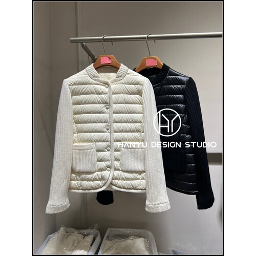 【韩钰DESIGN】｜26秋季新款｜绵羊毛针织拼接90白鹅绒羽绒服女
