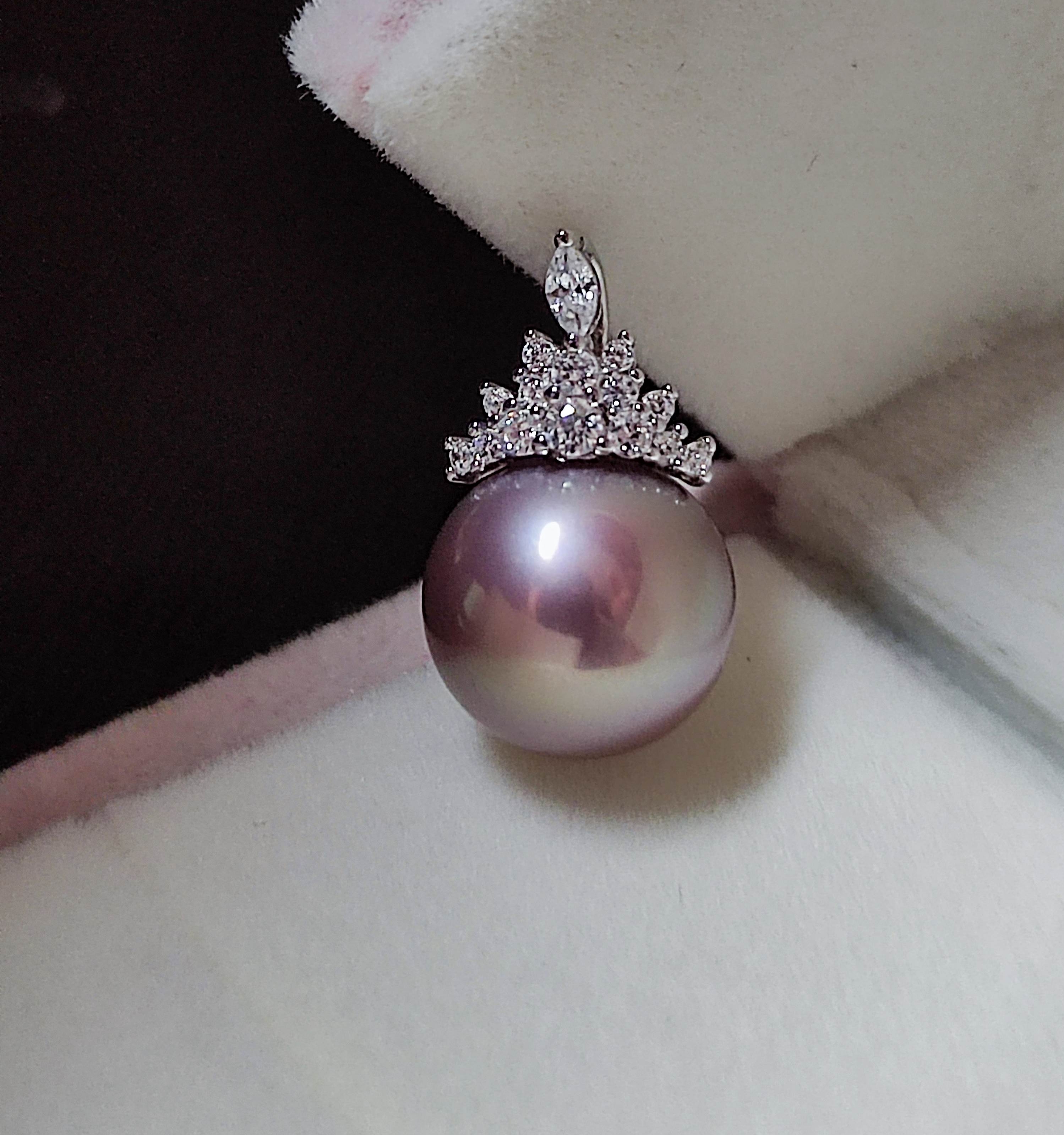 极光葡萄紫珠纯银冰雪吊坠10-11mm天然爱迪生高端淡水珍珠项链