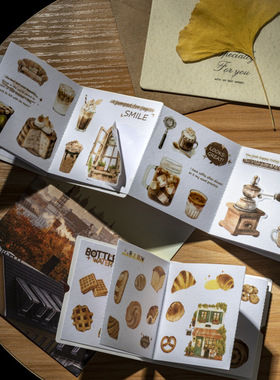 番茄酱少女折页模切贴纸本 一点点仪式感 复古欧式打底装饰贴纸本