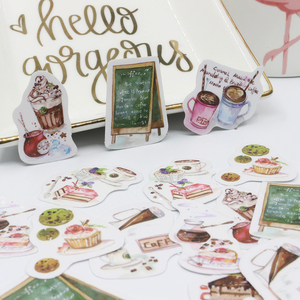 Alideco 原创手帐贴纸 手账装饰工具 可爱diy贴纸包 咖啡 Coffee