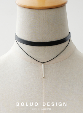 菠萝手作极简一字吊坠choker