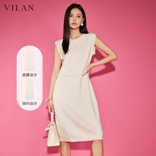 vilan/慧兰针织裙子女2025秋新款