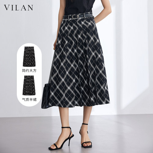 vilan/慧兰半身裙女2025夏季新款