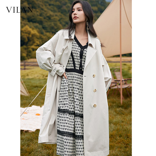 VILAN慧兰通勤长款风衣外套女