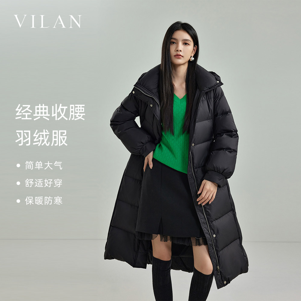 vilan/慧兰中长款羽绒服女款2025新款品牌爆款保暖过膝冬季外套