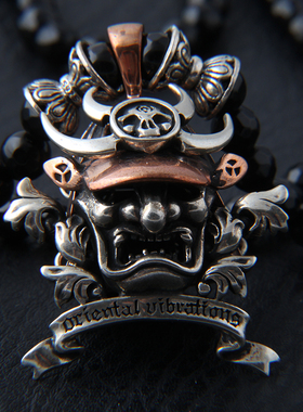 武士头盔吊坠 个性设计项链毛衣链 正品925银饰 时尚潮牌原创设计