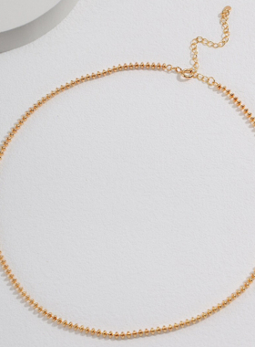 纯银项链 珠珠链 正品925银电镀24k金工艺 时尚搭配 女款饰品颈链