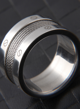 太钢戒指宽版食指尾戒316潮人时尚戒指宽版朋克戒指扳指食指男戒