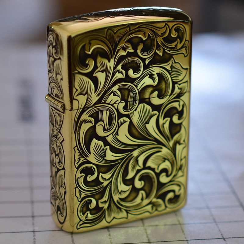 佐罗正品唐草花纹煤油防风复古雕刻个性刻字定制精美限量打火机