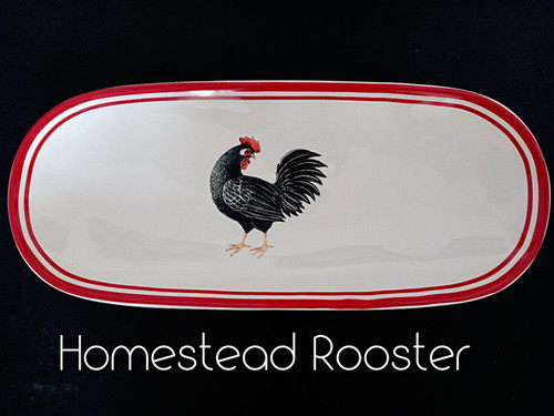 Homestead Rooser 美式简约雄鸡14.5寸超大椭圆面包盘 鱼盘 果盘