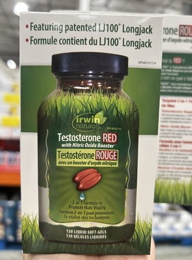 加拿大直邮 Irwin Naturals Testosterone UP Red睾酮素120粒