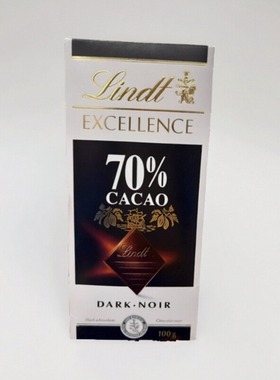 2盒9.5折 加拿大直邮 Lindt Excellence 瑞士莲70%黑巧克力 100克