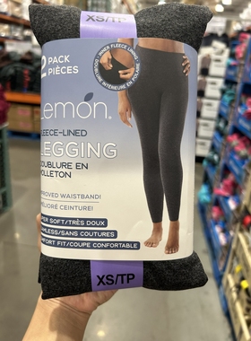 2组减10元加美宝贝加拿大直邮Lemon女士高腰保暖薄绒打底裤2条装