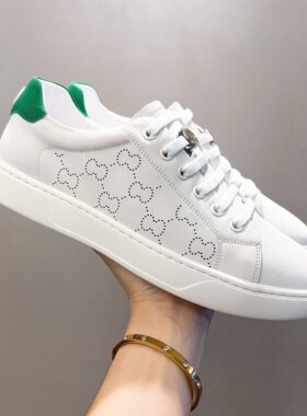 夏秋新款头层牛皮一脚蹬板鞋