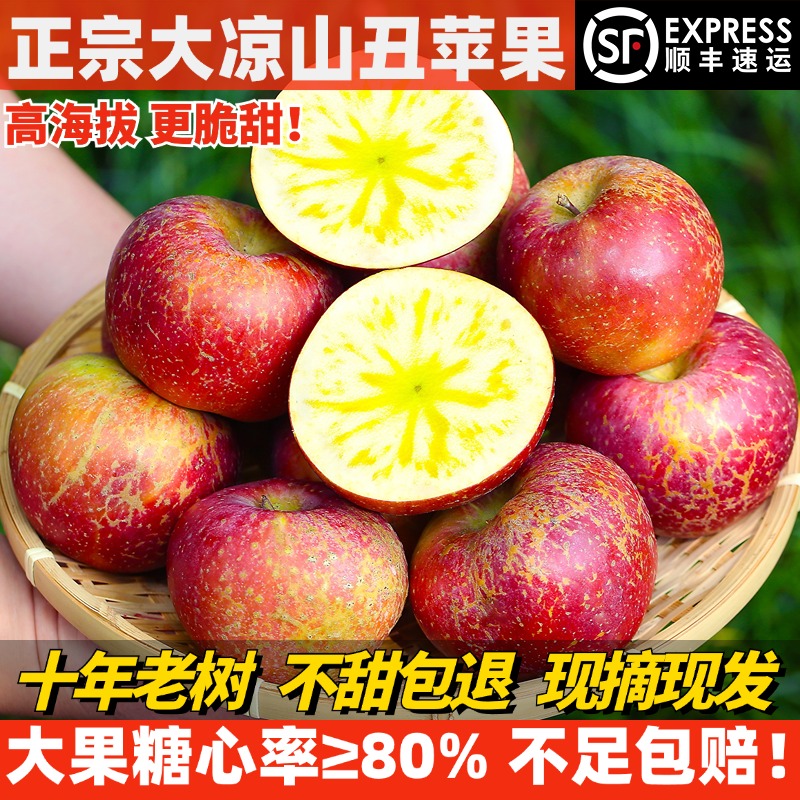 顺丰速发大凉山盐源冰糖心丑苹果