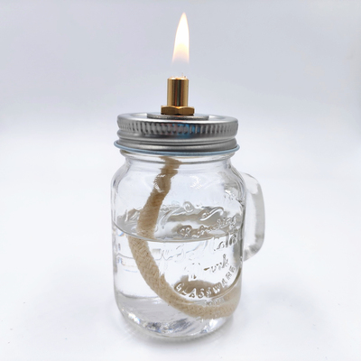 【Oil Lamp】Small Refillable Clear Glass For Restaurant Home