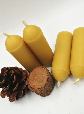 【蜂蜡蜡烛】小圆柱Φ3x9cm 华德福天然无烟蜜蜡 冥想户外照明UCO