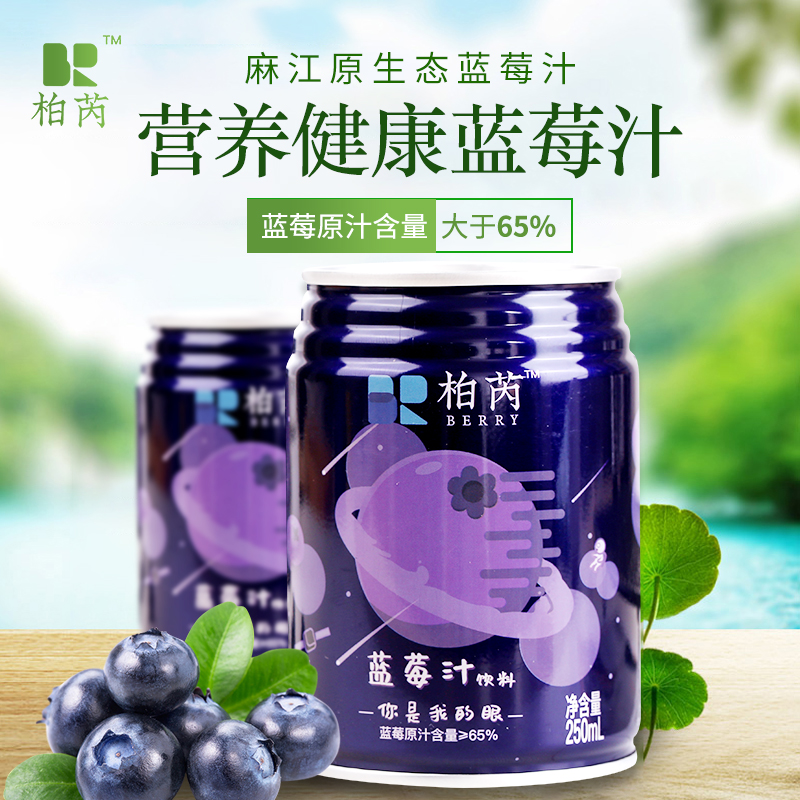 贵州黔南蓝美柏芮蓝莓汁健康饮料麻将特产新鲜压榨果蔬汁果汁