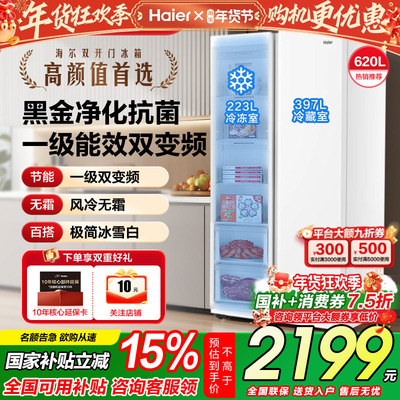 海尔双开门大容量冰箱对开门