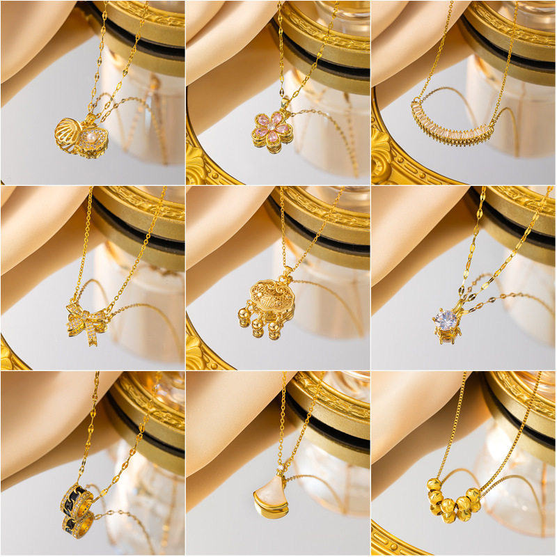 高级感气质轻奢满锆铜微镶项链女真金电镀简约网红新款精致锁骨链,饰品/流行首饰/时尚饰品新,项链,淘宝优惠券,粉丝福利购,淘宝优惠卷