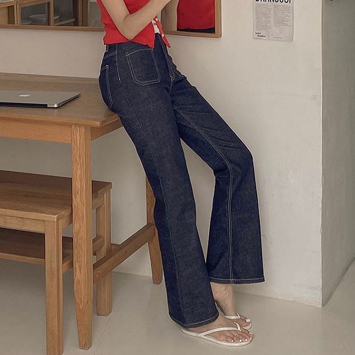 六0813韩国正品h-you--13458 牛仔裤区街舞纯色清新正品洋气夏款