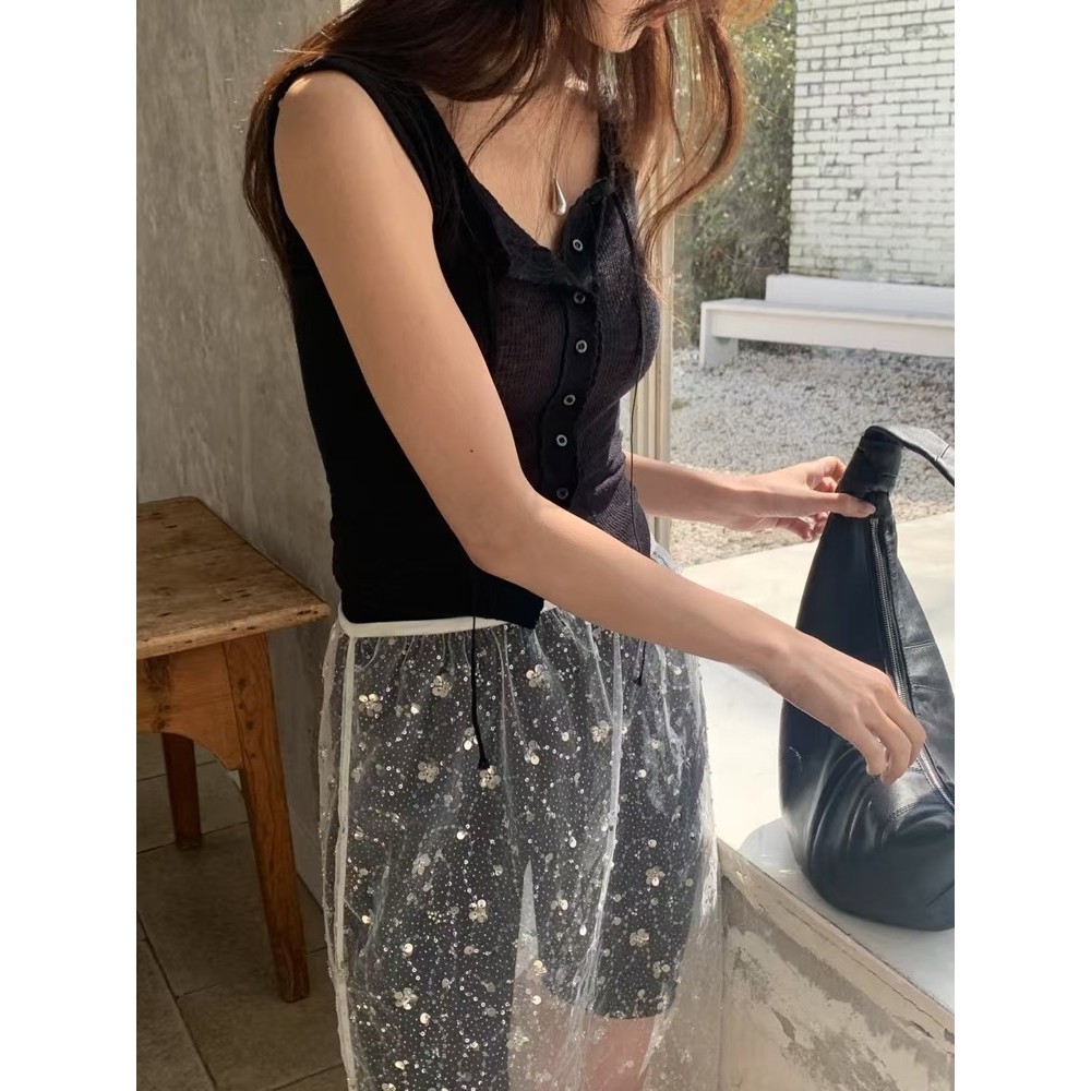 九0604韩国东大门运动瑜伽背心区Logarden-8549955通勤优雅纯色