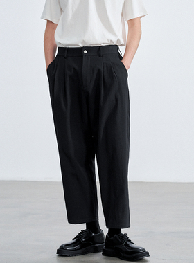 JARVISTORM常青款SOLOTEX双褶裥休闲微锥九分裤男潮流松弛感通勤