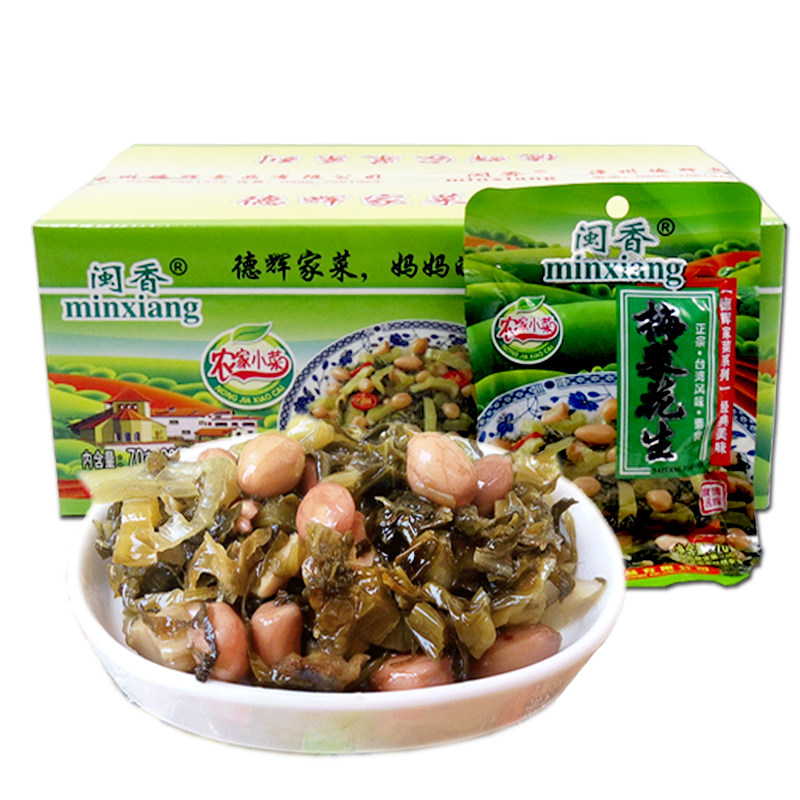 梅菜花生整箱金针菇脆笋梅菜笋丝酱菜咸菜即食小菜酸菜下饭菜