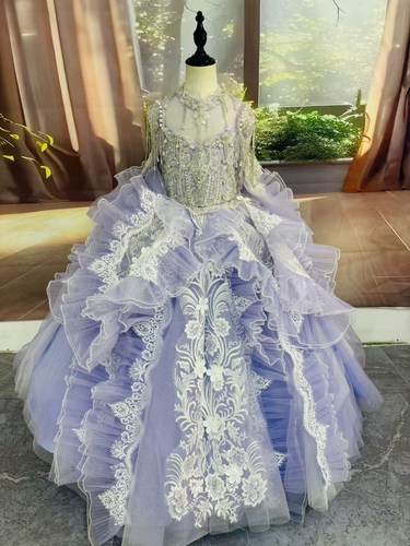 女童礼服高端轻奢小众高端生日公主裙儿童走秀主持人钢琴演出服