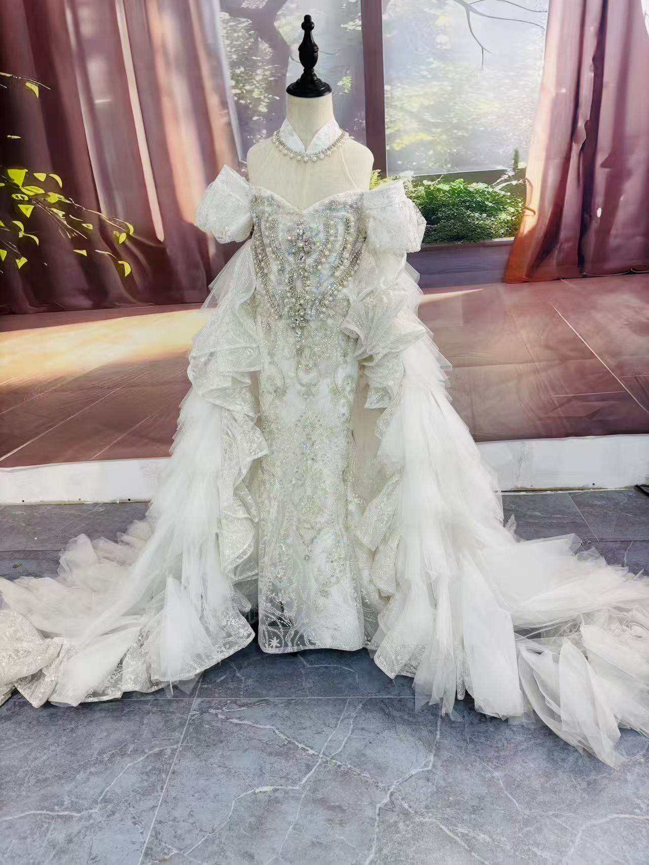 儿童礼服主持人钢琴演奏演出服女童礼服生日大童晚礼服鱼尾高级,童装/婴儿装/亲子装,儿童礼服,淘宝优惠券,粉丝福利购,淘宝优惠卷