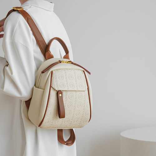 小众设计复古撞色双肩背包