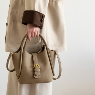 百搭单肩斜挎包小众复古水桶女包 时尚 菜篮子手提包包女式 2025新款