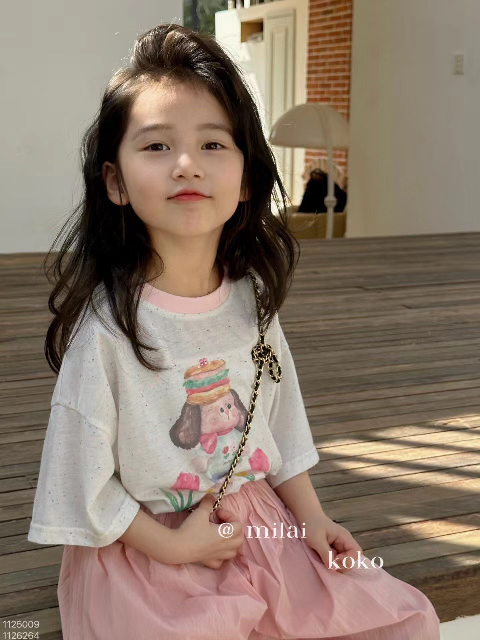 Milaikoko米莱韩版女童中大童童装夏季卡通棉可爱宽松短袖上衣T恤