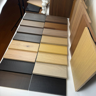 木饰面意式零度半透300×400样板定制隐形门格栅骨骼线柜门护墙板