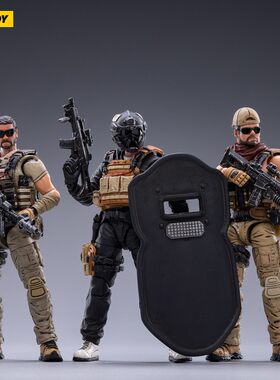 JOYTOY 暗源雇佣兵硬核酷玩系列三人组 关节可动兵人模玩手办礼物