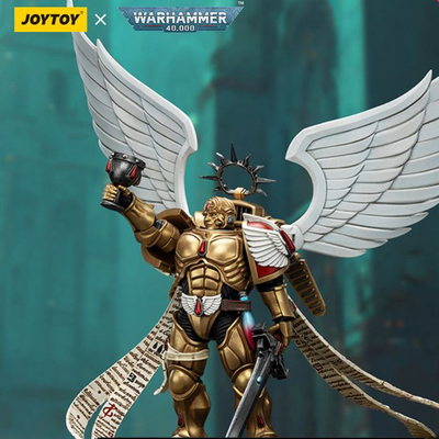 JOYTOY暗源战锤40K圣血天使配备殷红阔剑的圣吉列诺1:18可动兵人