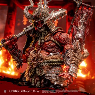 匠盟传奇大江山鬼酒吞童子熊猫白虎白狼兔子武士可动模玩手办1/12