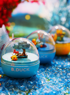 萌奇B.DUCK小黄鸭音乐盒盲盒奇趣扭扭蛋旋转潮流玩具桌面摆件礼品