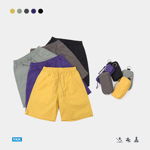 速干通勤百搭短裤 2026夏季 防泼水宽松纯色五分沙滩裤