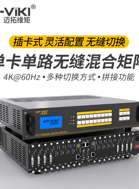 迈拓维矩 广电级单卡单路无缝高清混合矩阵HDMI/VGA/DVI/SDI/HDBaseT/光纤音视频数字矩阵插卡式4K