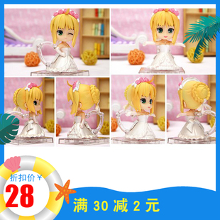 动漫周边fate命运婚纱saber塞巴公仔人偶礼物模型玩偶玩具摆件