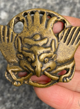 仿古藏式新款黄铜托甲大鹏鸟护法神吊坠挂件民族凤特色挂件吊坠