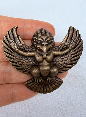 仿古藏式藏传黄利玛铜金翅大鹏鸟挂件配饰吊坠