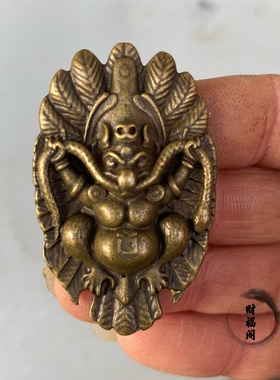 仿古新款藏式手工黄铜铜大鹏鸟项链挂件吊坠随身护法神挂件