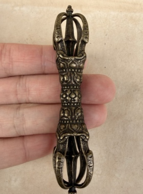 仿古新款藏式黄铜五股金刚杵降魔杵钥匙扣汽车挂件创意腰挂包吊坠