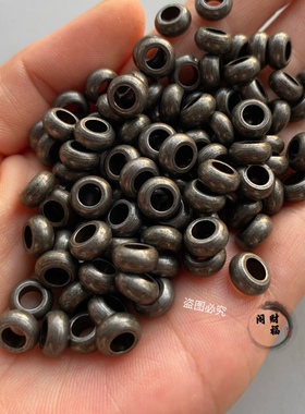 复古藏式天铁文玩手串项链散珠隔片隔珠圆珠DIY文艺式配件单个价