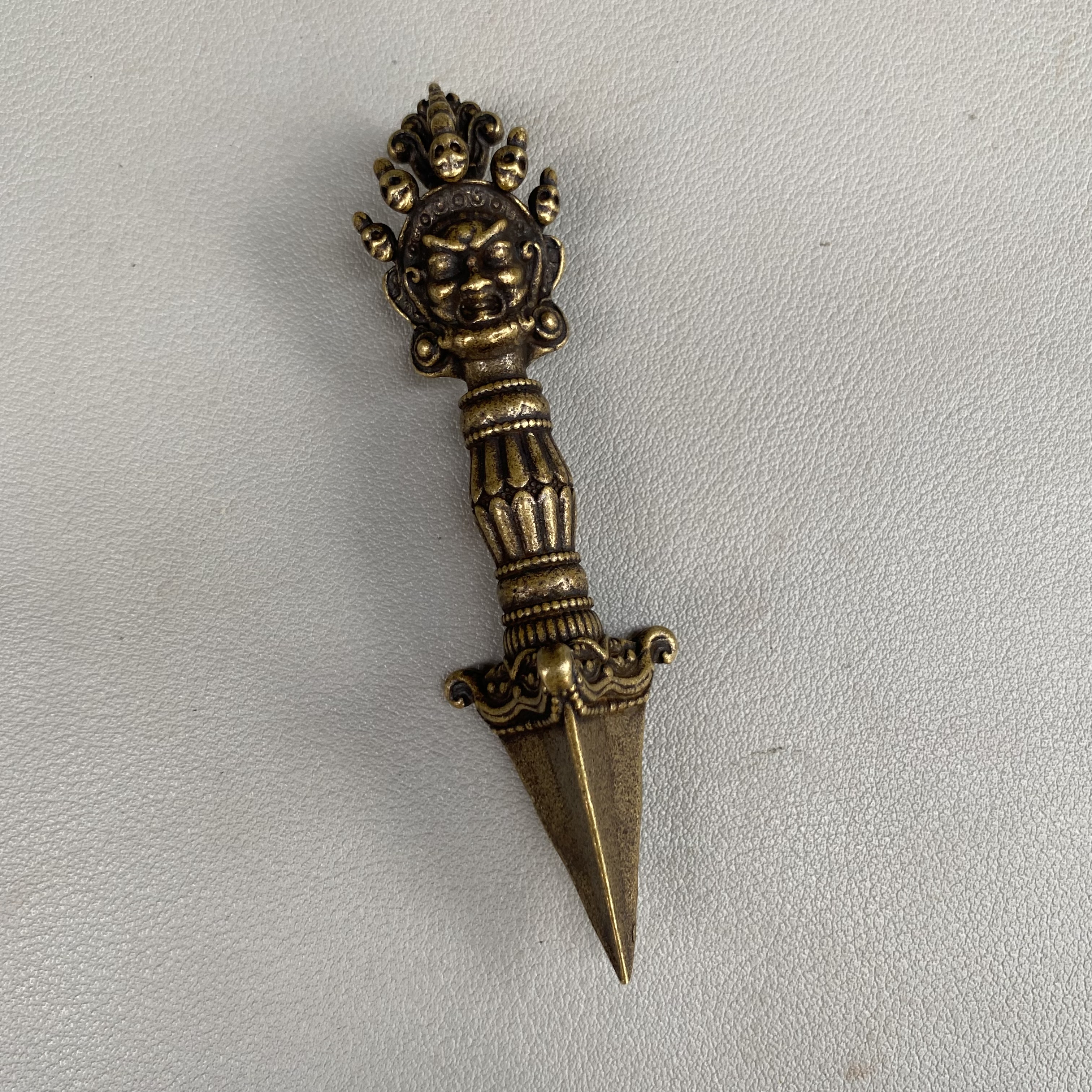 仿古藏式新款黄铜秽迹金刚杵法器密宗手把件男士降魔杵铜随身吊坠