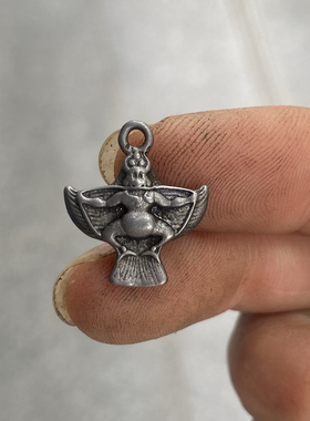 仿古藏式天铁托甲大鹏鸟卡子侧挂吊坠文玩佛珠手串挂件